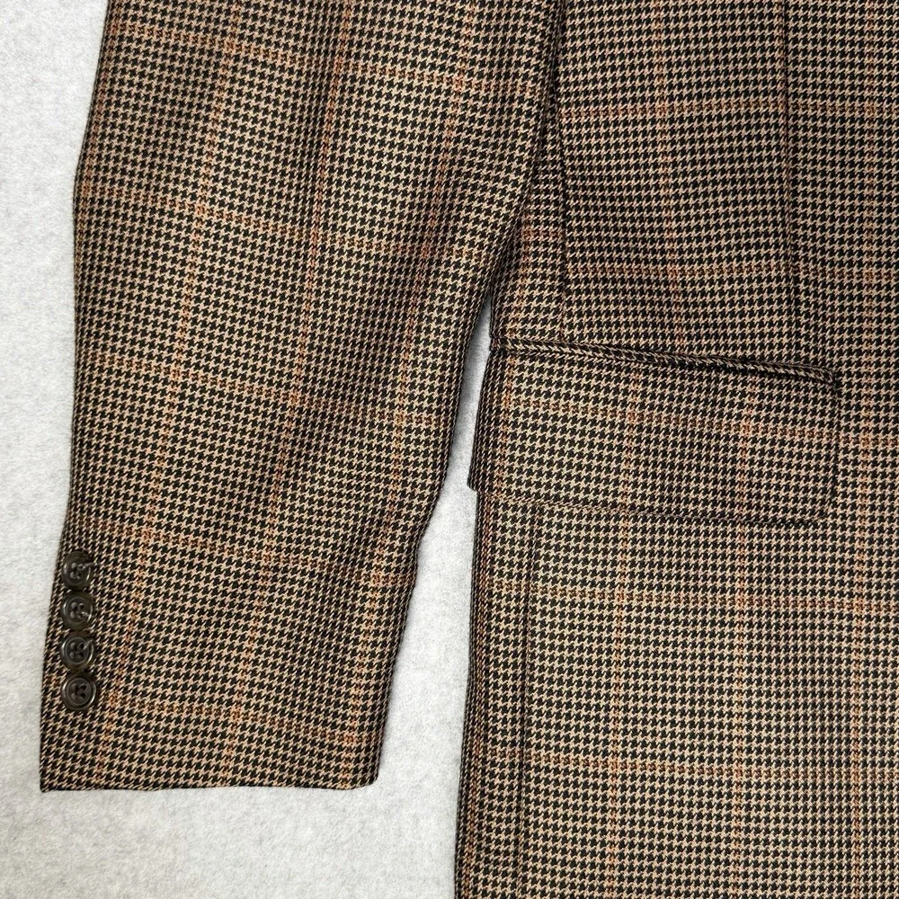 Jos A Bank Signature Sport Coat Mens 44 R Houndstooth Windowpane Silk Camel Hair